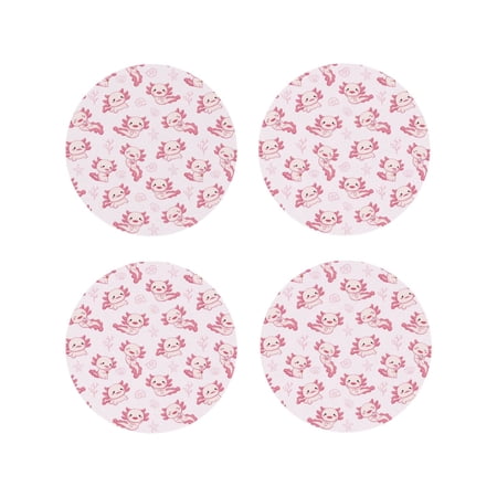 

Tideii Baby Salamander for Leather Coasters 4 Pieces Anti-fouling and Anti-scalding Decorative Coasters Suitable for Restaurants Kitchens Coffee Shops-Round Shape