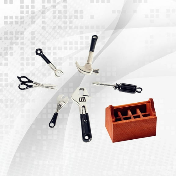 Raindrops  7 Pcs Mini Tool Box Simulated Toolbox Accessories Miniature Kit