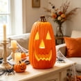 thumbnail image 5 of OANLKGI Halloween Pumpkin Lantern LED Lighted up Pumpkins Decorations Jack O' Lanterns Vintage Tabletop Fall Decor for Indoor or Outdoor Decors Thanksgiving Halloween Party Supplies, 5 of 7