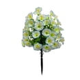 thumbnail image 2 of Artificial Trumpet Flowers with Ground Spikes for Outdoor Garden Decor, Fake Plastic Flower Stakes for Yard, Lawn, and Indoor Flower Pots, White 16 inch, 2 of 6