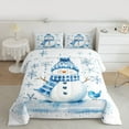 thumbnail image 2 of Homewish Cute Snowman Full Size Comforter Sets,Merry Christmas Xmas Snowflake Bedding Comforter Set,White Blue Bedding Sets For Girl Kids,Microfiber Bedroom Decor Reversible,3 Pieces, 2 of 8