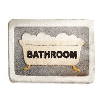 PureCasa Polyester Shower Bath Rug for Bathroom Toilet, Non-Slip Household Water Absorbent Floor Mats for Entrance Bedroom Kitchen, Abstract Modern Home Decor Doormats, 1PC, 16"x24", Gray