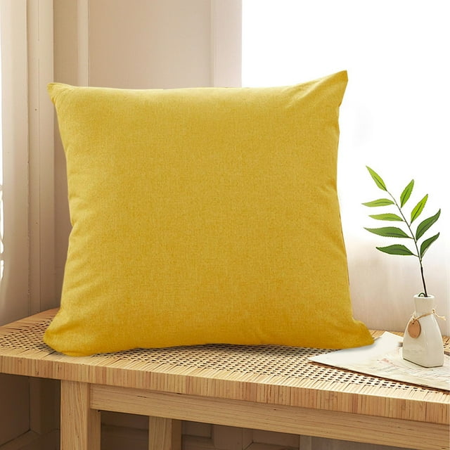 Lumbar Pillow - Velvet Sofa Cushion, Nylon Spandex Backrest Pillow, Bedside & Living Room Support Pillow, Solid Color Decorative Pillow, Yellow, JKODE