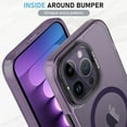 thumbnail image 6 of Compatible with iPhone 15 Pro Max Case Magnetic 【Support Compatible with Magsafe】 Kickstand Camera Lens Crystal Luxury Case Camera Protector + Screen Protector Edge Cover Case -Purple, 6 of 14