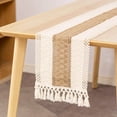 thumbnail image 1 of tredstone Lace Macrame Table Runner Natural Hollow Tassels Crochet Lace for Boho Party 30x330cm, 1 of 9