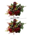 thumbnail image 3 of Vacemry under $5 Artificial Rose Buds, Three Head Fake Flower Blooms, Home Wedding Bouquet Filler, Decorative Arrangement for Vase Centerpiece Arch Table Mantel Display, 3 of 6