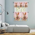 thumbnail image 5 of Pink Bunny Easter Kitchen Curtains Sets for Windows 24 Inch Length, Tulip Spring Floral Eggs Checkered Pastoral Rod Pocket Window Treatments Tier Curtains and Valances Set for Bedroom/Bathroom, 5 of 8