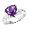 thumbnail image 2 of 925 Sterling Silver Trillion Amethyst 925 Sterling Silver Solitaire Women Valentines Day Gifts Ring, 2 of 3