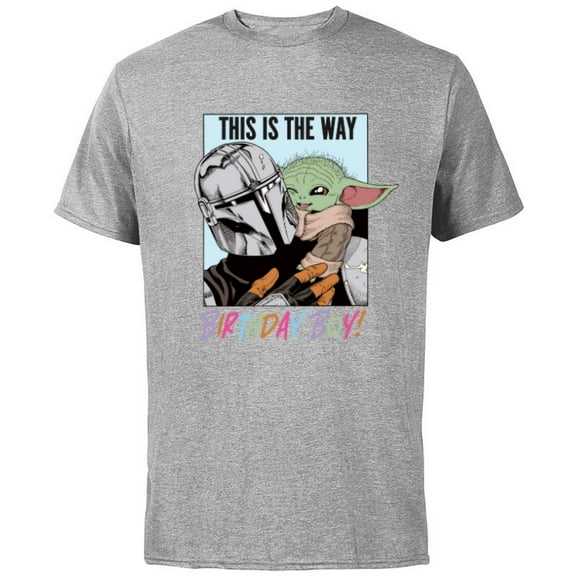 Star Wars Grogu The Mandalorian This is the Way Birthday Boy - Short Sleeve Cotton T-Shirt for Adults - Customized-Athletic Heather
