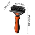 thumbnail image 3 of Pet Dematting Comb, Double Sided Dog Cat Grooming Brush with Stainless Steel Blades, Undercoat Rake for Long Hair Mat Removal, 3 of 9