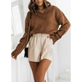 thumbnail image 2 of Women's Oversized Sweater Sexy Deep V Neck Long Sleeve Cable Knit Sweater Loose Sweater Tunic Pullover, 2 of 6