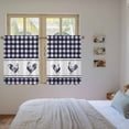thumbnail image 3 of Farmhouse Purple Plaid Kitchen Curtains 54 Inch Length, Vintage Country Cock Checkered Tiers Curtains for Bathroom Bedroom Cafe, Light Filtering Small Window Treatment Short Drapes 2 Panels 42"Wx54"L, 3 of 8