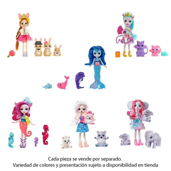 Muñeca Enchantimals Familia de Animalitos Varios Modelos 1 set