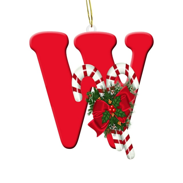 Fiudx Colgante de Árbol de Navidad con 26 Letras, Adornos Personalizados para Hacer Tú Mismo, Material Acrílico, Resistente y Ligero, Adornos Coloridos para El Árbol de Navidad, Decoración Navideña p