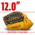 thumbnail image 3 of Franklin Sports Field Master Baseball + Softball Glove - Adult + Youth Mitt - 12" Lefty - Black/Tan, 3 of 7