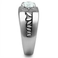 thumbnail image 4 of Luxe Jewelry Designs Men's Stainless Steel Leaf Design Ring with Round Cubic Zirconia - Size 10, 4 of 4