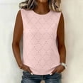 thumbnail image 4 of GUACER Womens Pointelle Tank Top Round Neck Eyelet Casual Sleeveless Blouse Lightweight Summer Camisole, 4 of 7