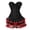 Black Red, variant on Corset for Women with Skirt 2 Piecess tutu Gothic Steel boned Plus Size Lace floral Lingerie Costume Black White L