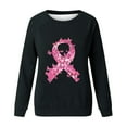 thumbnail image 5 of WREESH Women's Long Sleeve Breast Cancer Awareness Sweatshirt Casual Loose Fit Pink Ribbon Top Black, 5 of 5
