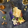 thumbnail image 5 of Cityscape Cutting Board, City at Night Bridge on River Skyscrapers Cities USA Themed Water Arts Print, Tempered Glass Cutting and Serving Board, Wine Bottle Shape, Purple Orange, by Ambesonne, 5 of 5