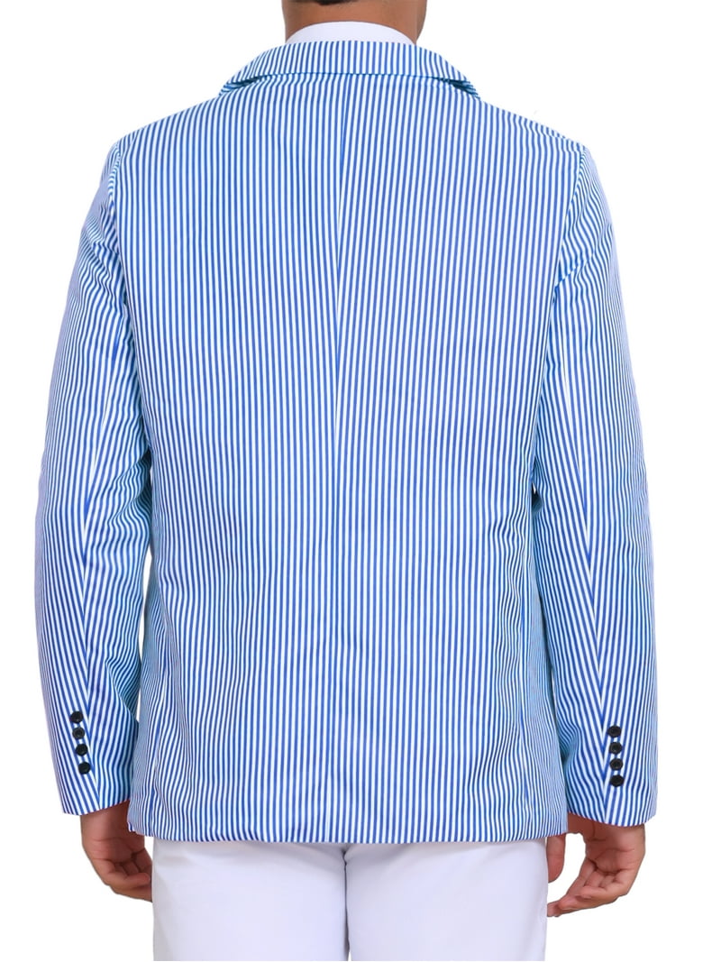 INSPIRE CHIC Stripes Blazer for Men's Single Breasted Sport Coat
