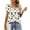 F Beige, variant on ITSAME Blouse for Womens, Floral Prints V Neck Ruffle Short Sleeve Summer Elegant T-Shirt Black XL
