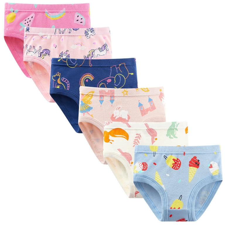 Toddler Underwear Kids Undies Girls Cotton Panties Size 2-3T(Pack of 6)