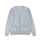 thumbnail image 2 of Chaquetas y abrigos casuales de manga larga sin capucha para mujer, cárdigan de punto de color liso con botones, doble bolsillo, chaqueta informal de manga larga con capucha, top de algodón para mujer, 2 of 3
