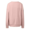 thumbnail image 6 of larppty Women's Casual Crew Neck Sweatshirt Loose Soft Long Sleeve Pullover Tops with Pocket (Light Pink, S), 6 of 7