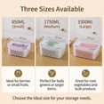 thumbnail image 7 of 4 in 1 Food Storage Container with Lids, Large Fruit Storage Containers for Fridge, Household Transparent Plastic Food Storage Box-Including Drain Basket for Berry, Vegetable & Salad (Gray, L/3300ml), 7 of 7