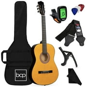 Best Choice Products 38" Beginner Acoustic Guitar Starter Kit with Gig Bag, Strap, Digital Tuner, and Strings, Natural