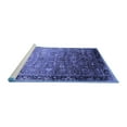 thumbnail image 2 of Ahgly Company Machine Washable Indoor Square Oriental Blue Industrial Area Rugs, 4' Square, 2 of 4