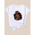 thumbnail image 2 of T-Shirt Imprimé Portrait Inspiré du Denim Chic pour Femmes - Mode Décontractée, Col Rond, Manches Courtes, Polyester Respirant - Parfait pour la Fête des Pères Printemps/été, Fête des Mères, Nouvel An, Festival de Printemps, 2 of 8