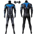 thumbnail image 2 of FeiKong Disfraz de superhéroe adulto Titans Nightwing, mono de cosplay, disfraz de Halloween, mono genial con máscara de ojos, 2 of 5