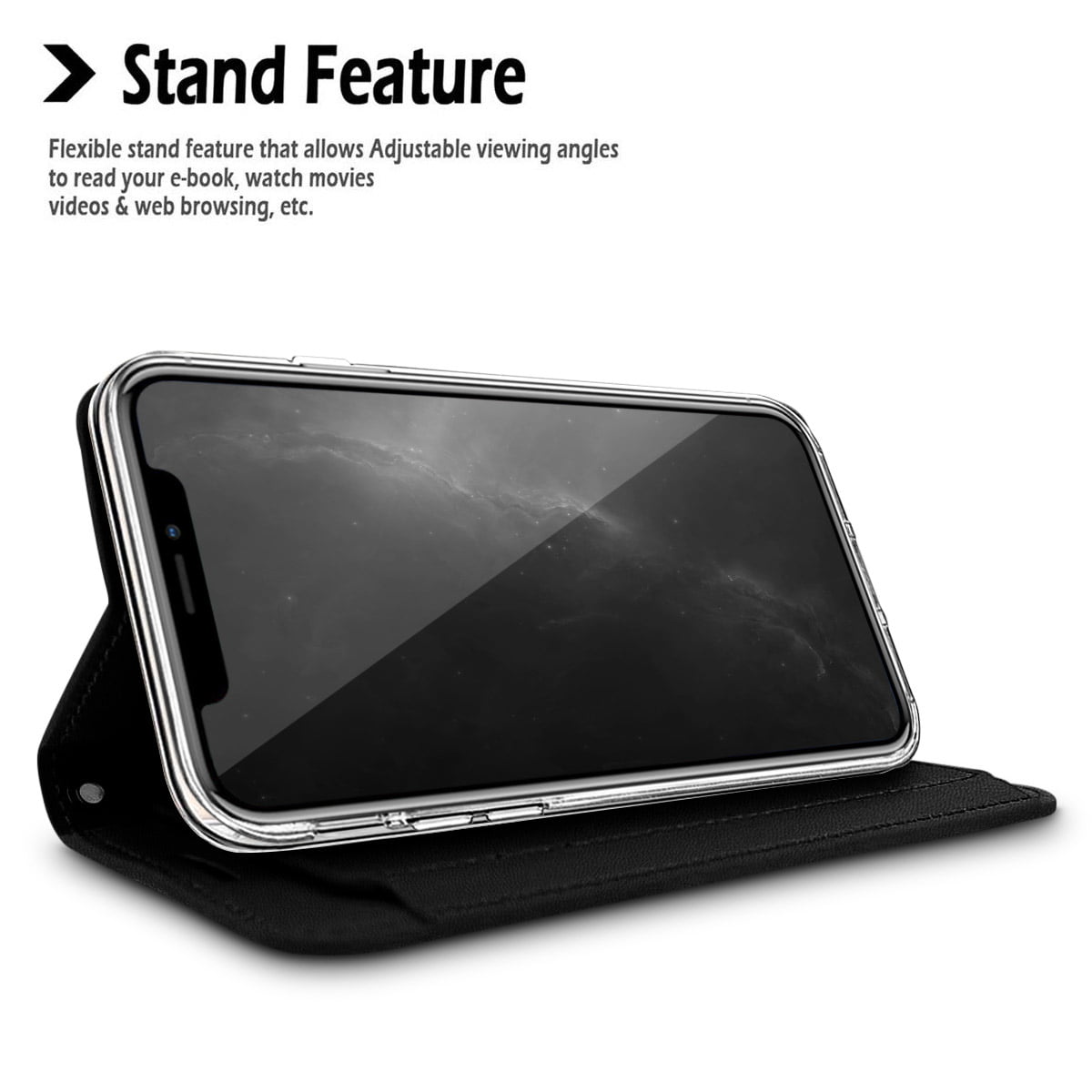 SHIELDON iPhone 11 Wallet Case, iPhone 11 Leather Cover, Genuine Leather,  RFID Blocking, Flip Folio, Kickstand, Magnetic Closure