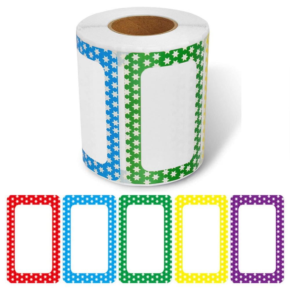 Julam Colorful Border Name Labels Handwrite Plain Name Stickers All-Purpose Labels For School Office Home Can Be Used On Clothes Storage Boxes ...