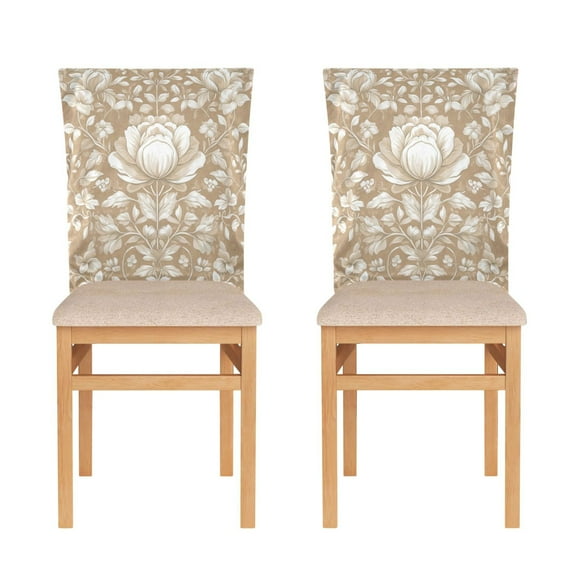 Decorative Chair Back Cover One Size x2 Chair Cover Dining Chair Slipcovers Chair Back Decoration Festival Chair Decoration Brown Flower
