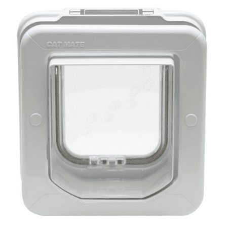 Cat Mate Elite I.D. Disc Cat Door for Entry and Exit Control with Timer Control - White
