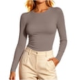 thumbnail image 2 of Stamzod Long Sleeve Shirts for Women Slim Fit Crewneck Basic Tee Stretchy Casual Layering Undershirts, 2 of 7