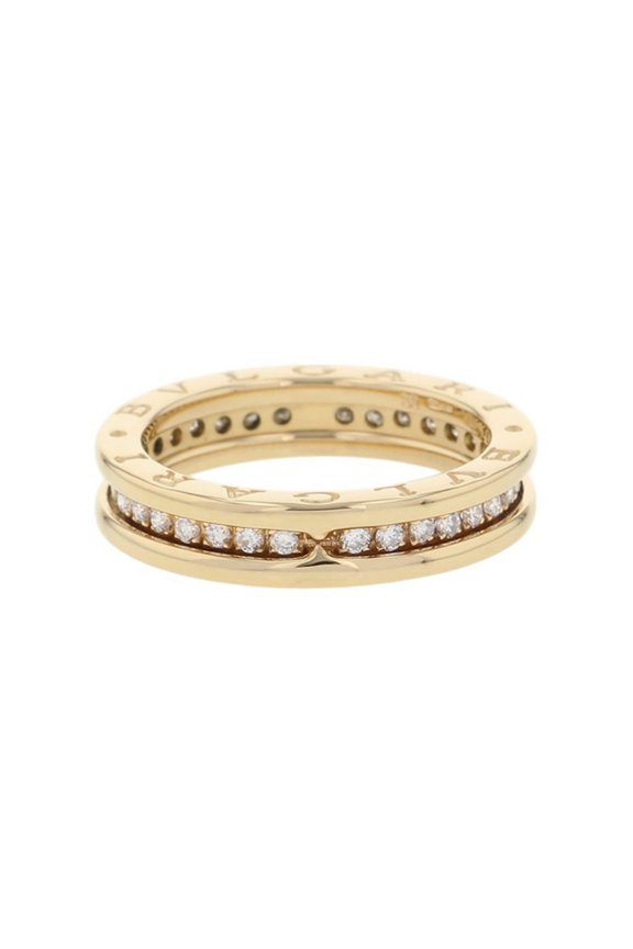 Pre-Owned BVLGARI B-zero1 1-band diamond ring in 18K yellow gold, size 55.