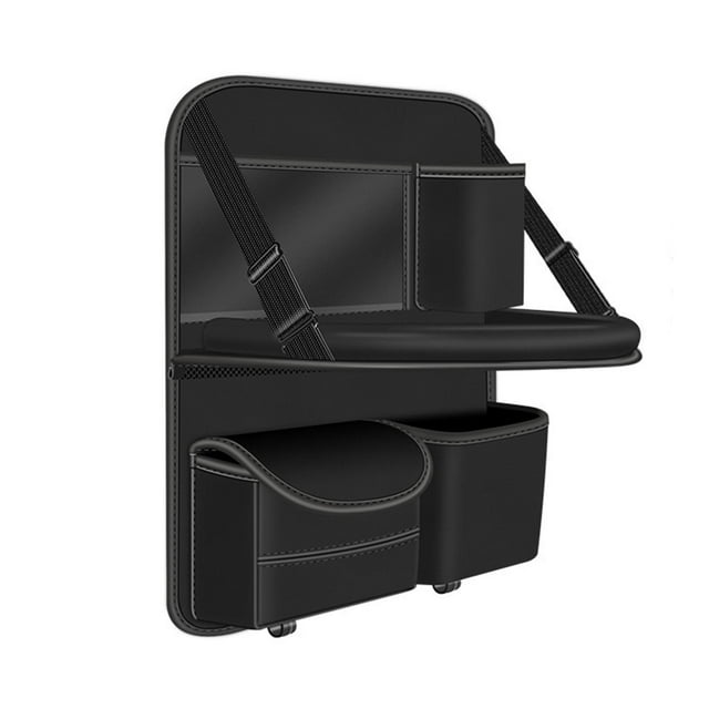 Organizador para asiento trasero de coche, soporte para caja de pañuelos, organizador colgante multifuncional para asiento trasero de coche, bolsa de Negro