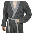 thumbnail image 6 of Men?s 100% Terry Cotton Bathrobe Toweling Gown Robe Two tone Gray Large, 6 of 8