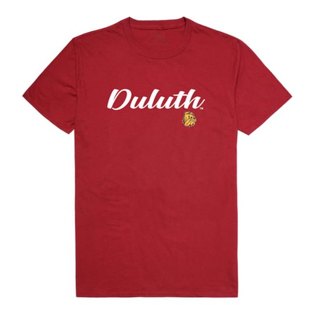 W Republic 554-344-CAR-03 Men Minnesota Duluth Bulldogs Script T-Shirt, Cardinal Red - Large