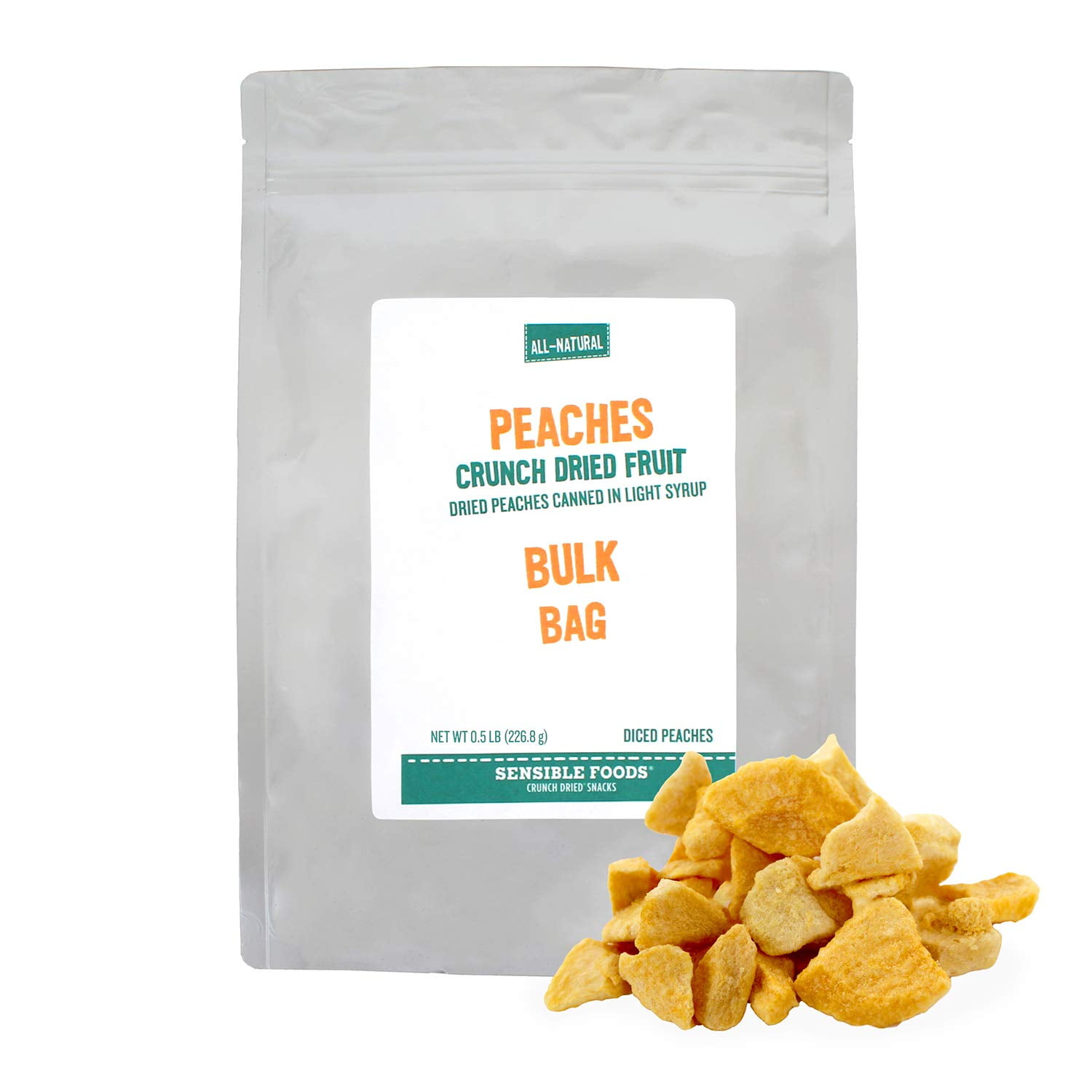 Freeze Dried Peach sliced from Canned in Light Syrup (3/8 inch) 1 lb