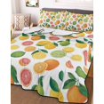 thumbnail image 3 of Quilts Twin Size Bedding Set, Summer Lemon Orange Lightweight Quilted Comforter, Farmhouse Tropical Fruit Watercolor Soft Reversible Bedspread Coverlet with Pillow Covers for All Season, 68" x 86", 3 of 7
