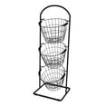 thumbnail image 3 of Metal Round Wire Basket Fruit Storage Basket for Kitchen Reception Counter Black 3 Tier, 3 of 8