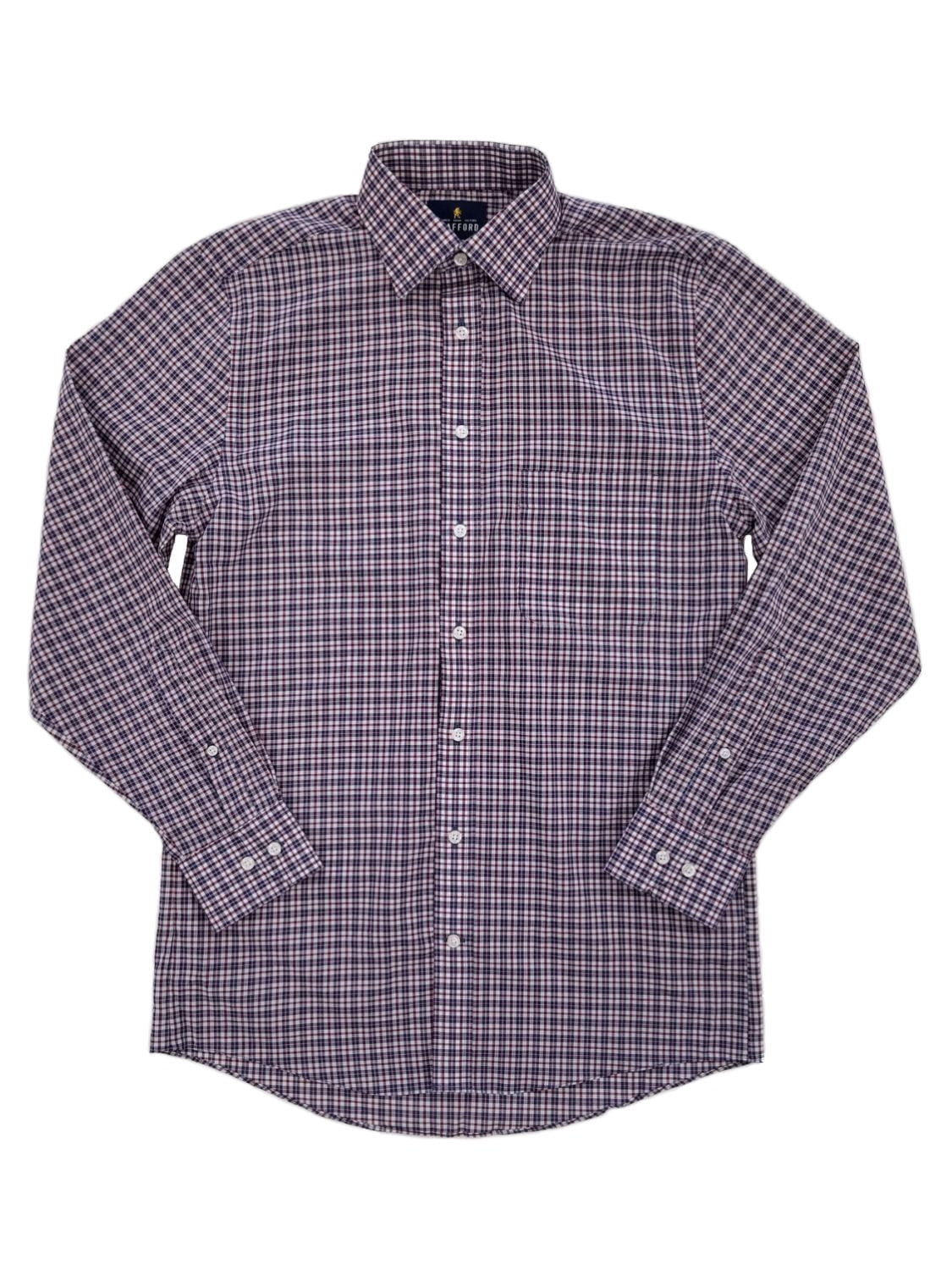 Mens Burgundy Multi Plaid Stretch 