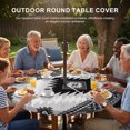 thumbnail image 3 of Round Outdoor Tablecloth with Umbrella Hole and Zipper, Gray Boho Tablecloth with Elastic Waterproof, Southwestern Ethnic Abstract Geometric Patio Table Covers for 31" - 35" Picnic Pool Tables, 3 of 9