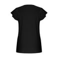 thumbnail image 5 of Aofany Toddler Girls Tops Size 3-14T Girls' T Shirts Ruffle Sleeves Summer Crew Neck Short Sleeve Tops Casual Fashion Plain T Shirt For Girls, 5 of 6