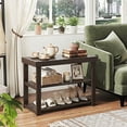 thumbnail image 5 of EDX 3 Tier Bamboo Shoe Rack Bench, 11.3'' x 19.7'' x 18'' Storage Seat Organizer with 286lb Capacity for Entryway,  Bedroom and Living Room,  Brown, 5 of 9
